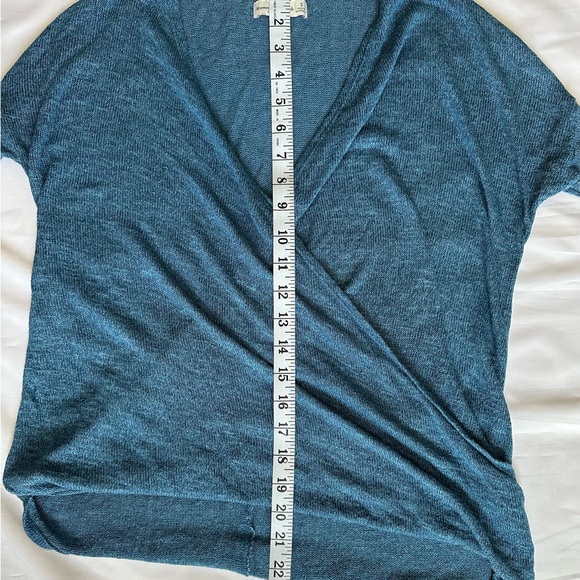 Abercrombie & Fitch Womens Sweater Blue Lightweight Front Wrap Pullover Size S - Picture 8 of 9